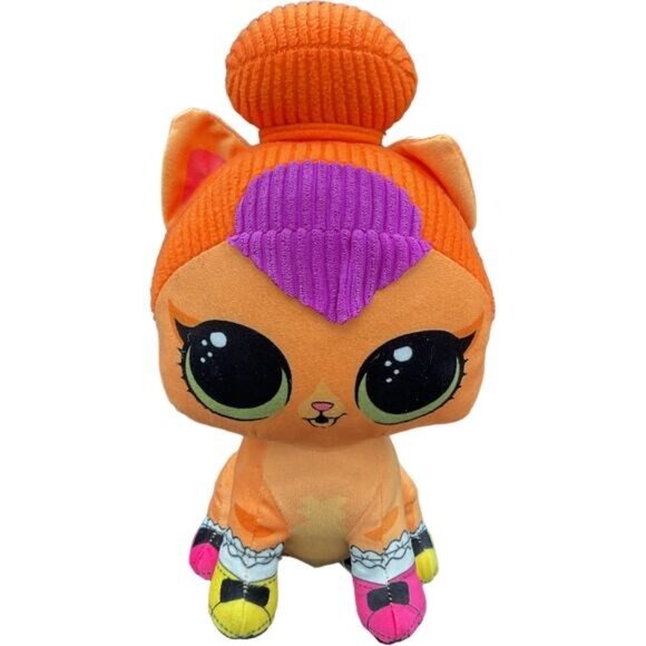 LOL Surprise Pets Neon Kitty Cat Plush Stuffed Animal Toy Orange Toy Factory 12" - Picture 1 of 6